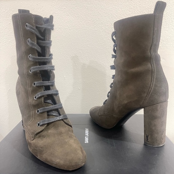 Saint Laurent - LOULOU 95 LACEUP BOOTS - Picture 1 of 9